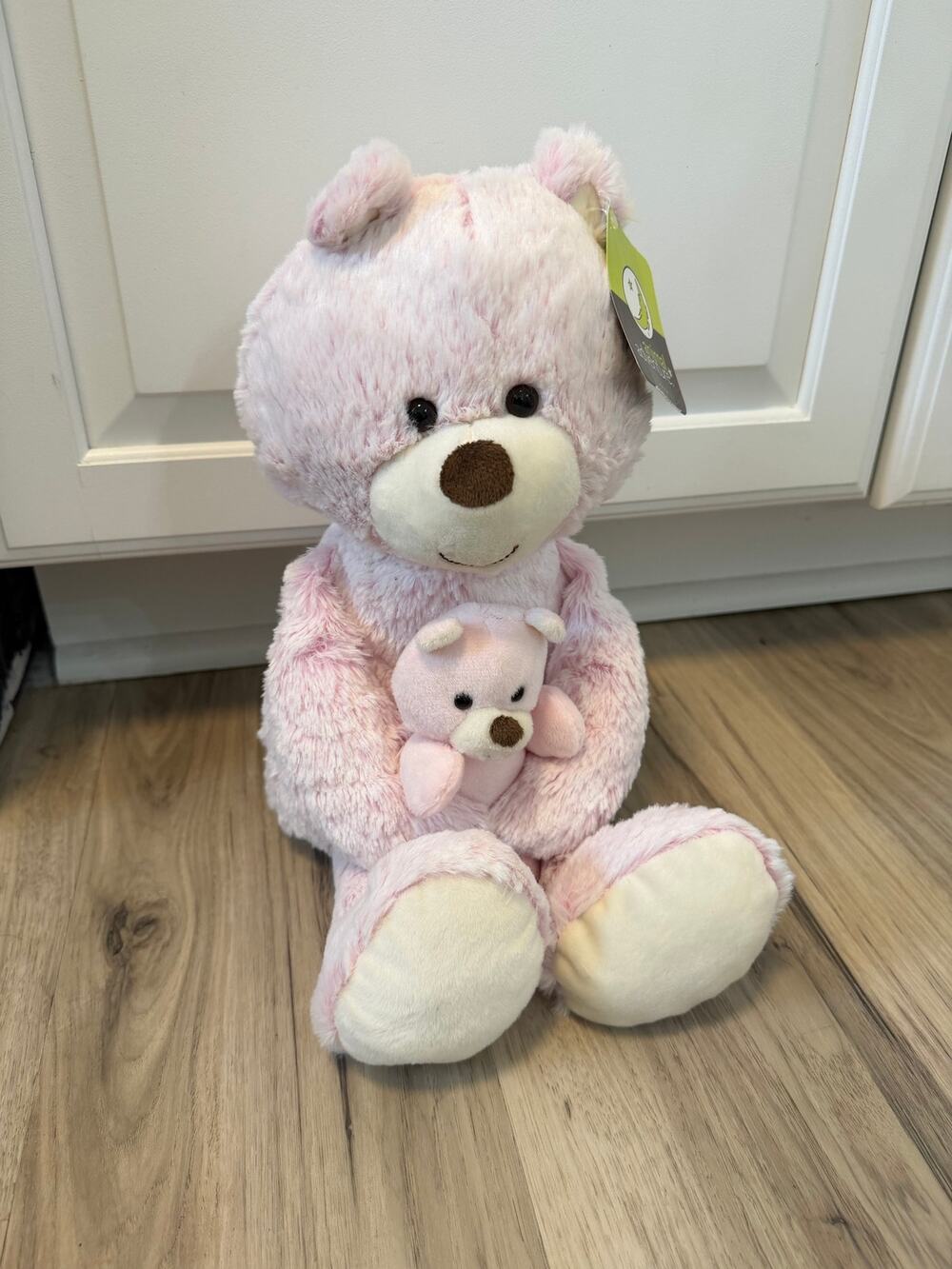 NWT Animal Adventure Pink Mom & Baby Teddy Bear Plush Soft Toy 2018 16" Frosted